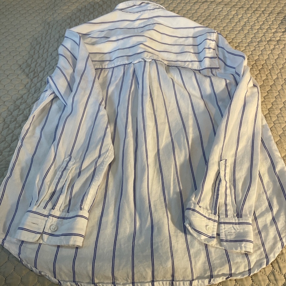 Rails White Shirt with Blue Stripes - Picture 8 of 8
